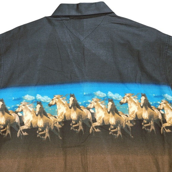 Vtg Panhandle Slim Women sz 1X Western Shirt Horses Cowboy Rodeo Long Sleeve NEW - Picture 10 of 11